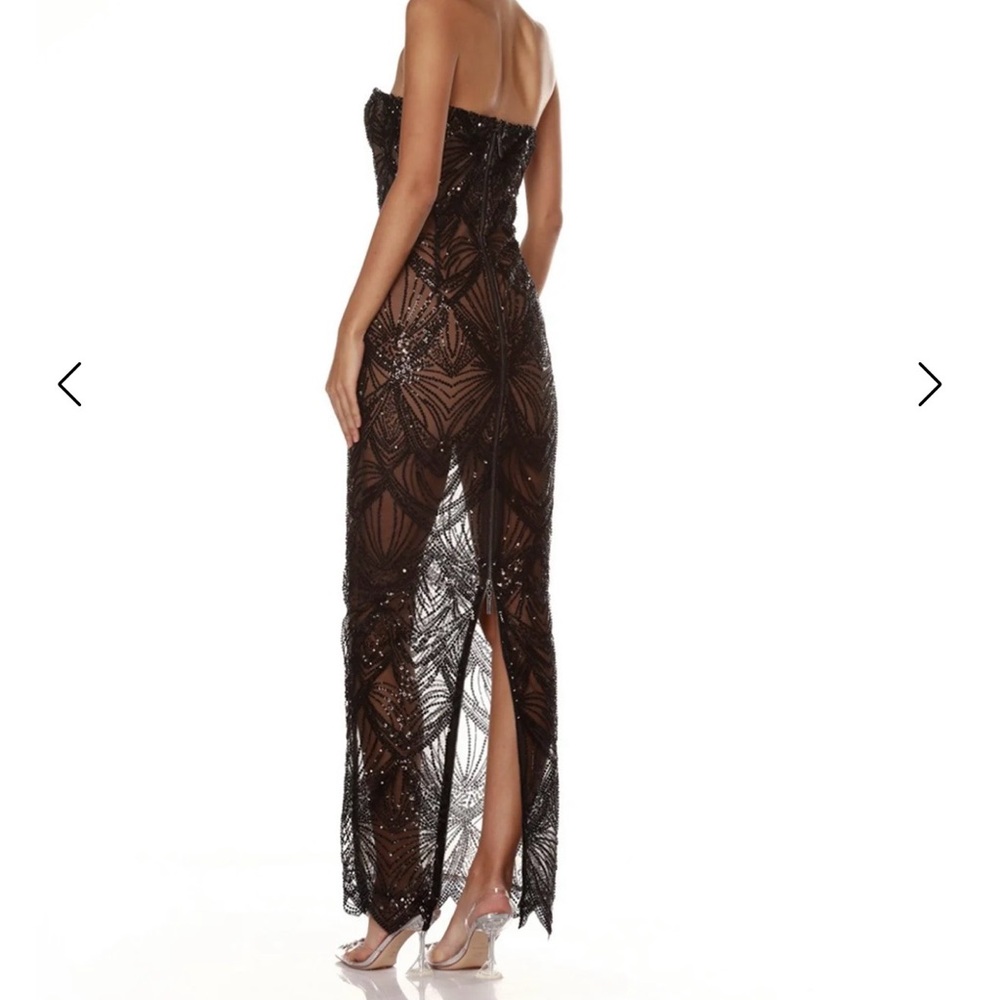 Bronx and Banco Strapless Black and Brown Dress - Picture 12 of 13